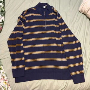 Chaps long sleeve 1/4 zip yellow and blue long sleeve polo